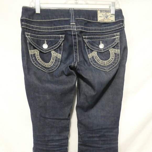 TRUE RELIGION BRAND JEANS | size 26 | Classic Dark Blue Straight Leg Denim Jeans - Picture 13 of 16